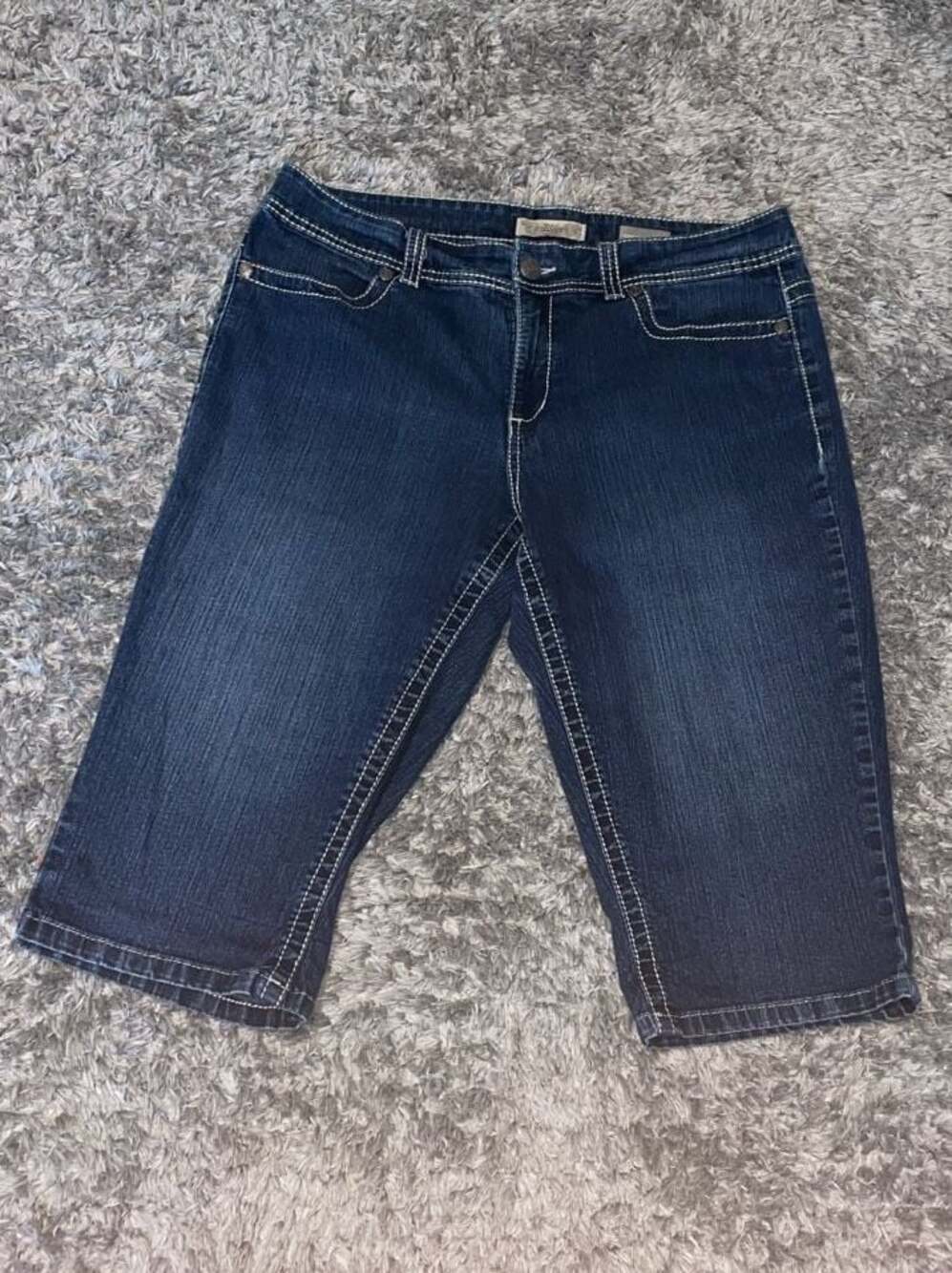 Nine West Vintage America Collection Denim Bermuda Shorts Capris Size 14/32
